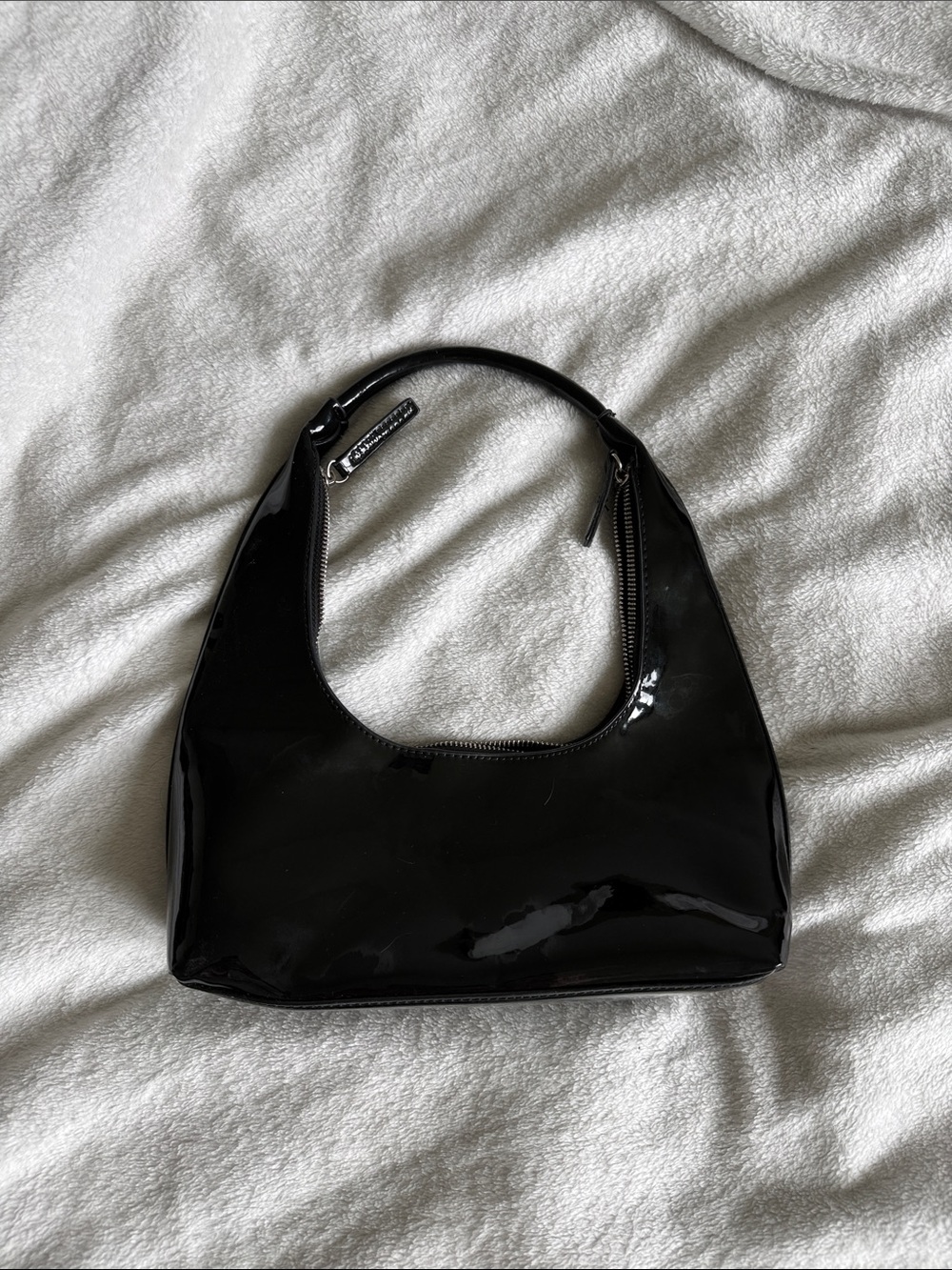 Glossy Patent Hobo Shoulder Bag
